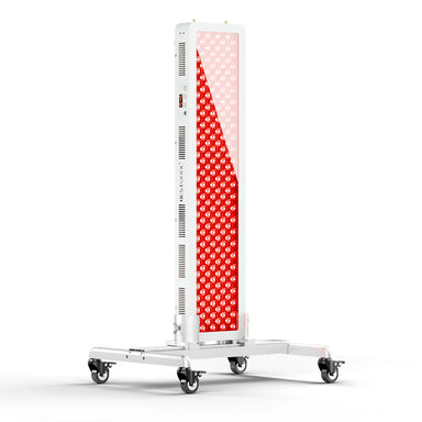 Angled View on Adjustable Stand - Bestqool Pro200 Full-Body Red Light Therapy Panel-4 Wavelengths for Advanced Treatment