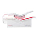 Body Balance System PremierRLT zero gravity red light therapy bed powered on side profile with canopy closed on white background