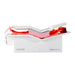 Man demonstrating Body Balance System PremierRLT laying down with canopy closed powered on side profile on a white background