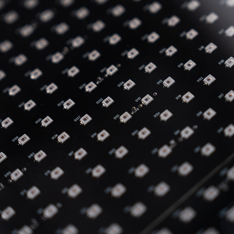 Close-up of LED light array inside Body Balance System PremierRLT red light therapy device