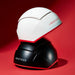 iRestore Elite Laser Hair Growth System black and white helmets displayed on red background
